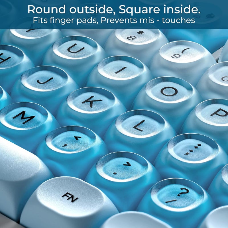 OHY PBT Keycaps, XVX Blue Jelly HOA Profile Key Cap, 132-Key Cute Custom Keycaps (for Mechanical Keyboards with Cherry/Gateron MX Switches)-Uyuni Dreams(ONLY KEYCAPS) - Image 4